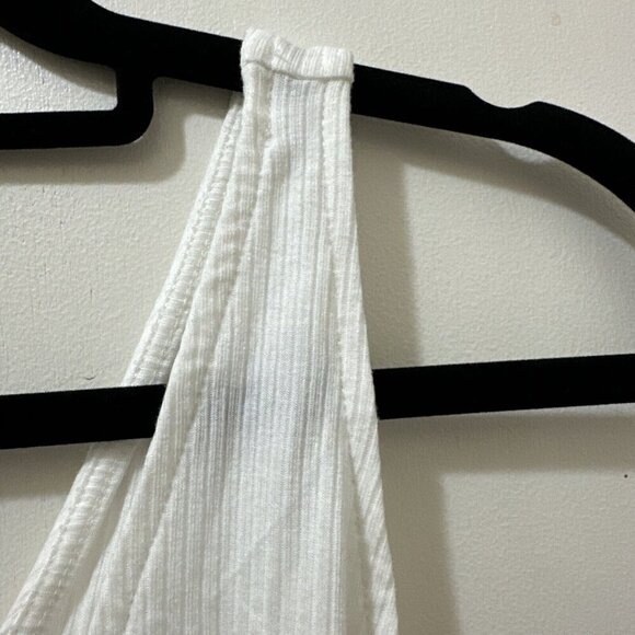 2/$30 Love Fire Crop Tank Top Womens M White Ruched Clean Girl Beach Boho NWT - Picture 8 of 11